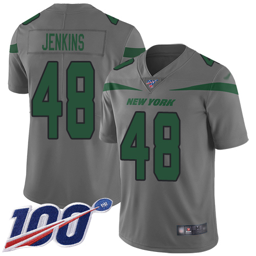 New York Jets Limited Gray Youth Jordan Jenkins Jersey NFL Football #48 100th Season Inverted Legend